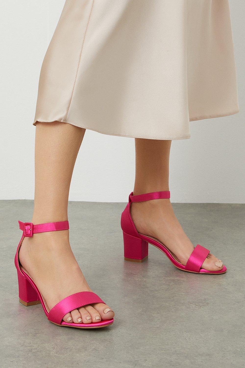 Women’s Sophia Satin Two Part Heel Sandals - pink - 4