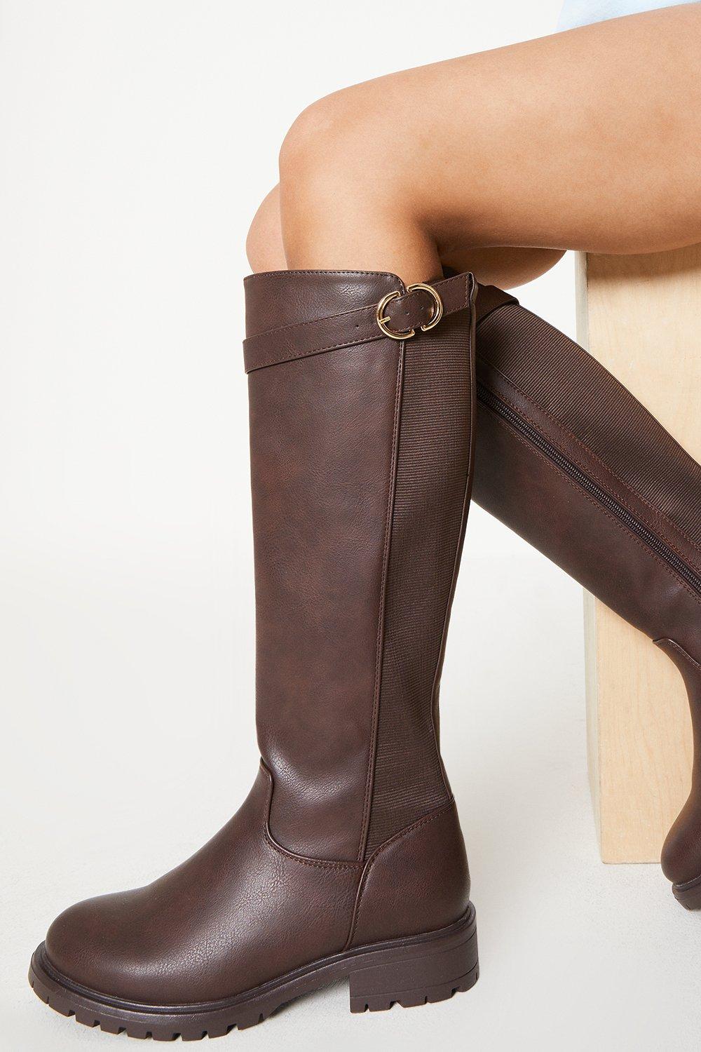 Women’s Wide Fit Kara Casual Knee High Boot - chocolate - 6