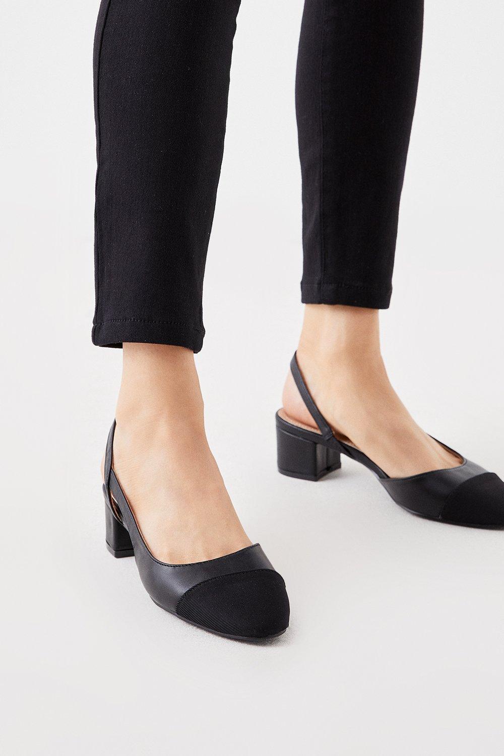 Women’s Esme Contrast Toe Sling Court Shoes - black - 6