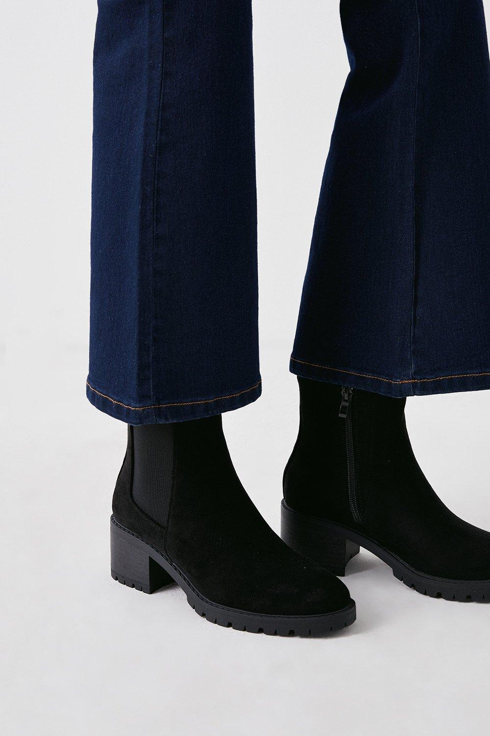 Women’s Faith: Amelia Casual Heeled Chelsea Boots - black - 7
