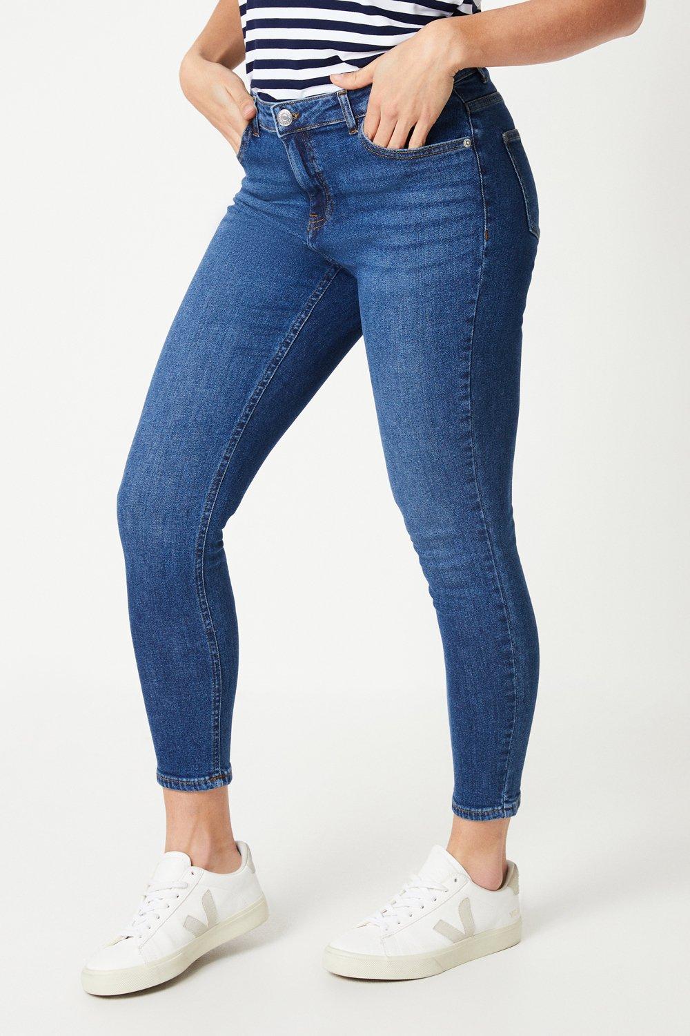 Women’s Petite Comfort Stretch Skinny Jeans - mid wash - 12