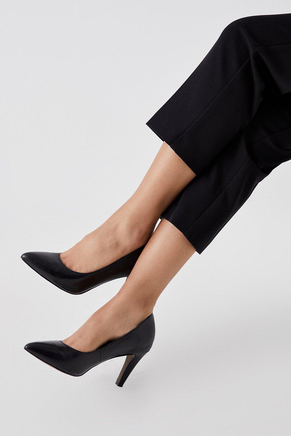 Women’s Principles: Leather Danielle Pointed Stiletto Court Shoes - black - 8