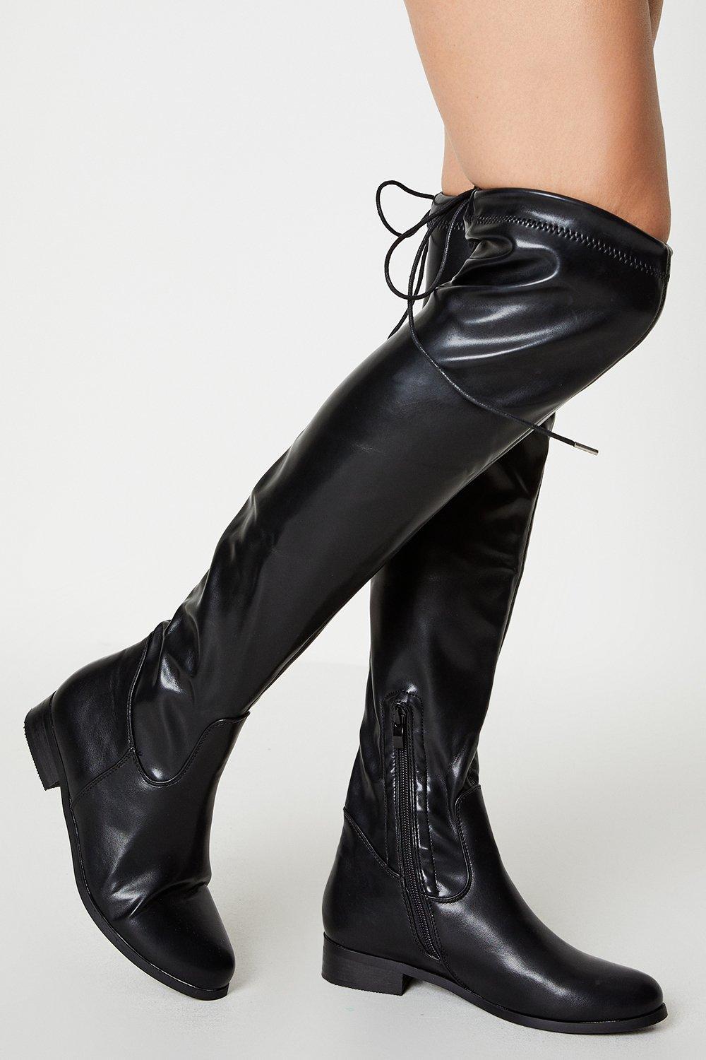 Women’s Kelly Flat Over The Knee Boots - black - 3
