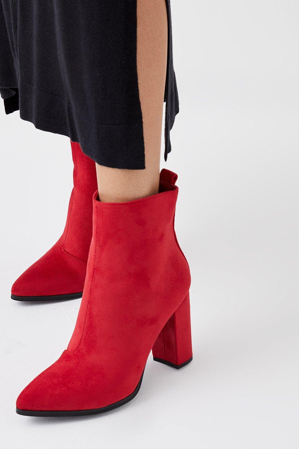 Women’s Astro Heeled Ankle Boots - red - 6