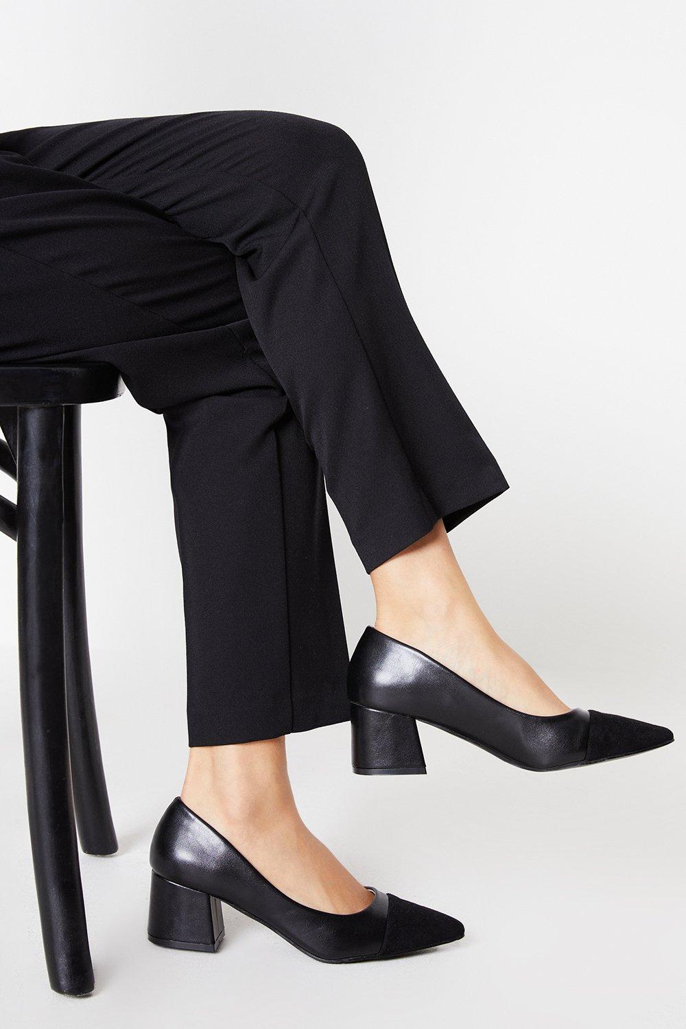 Women’s Principles: Christie Toecap Detail Block Heel Court Shoes - black - 6
