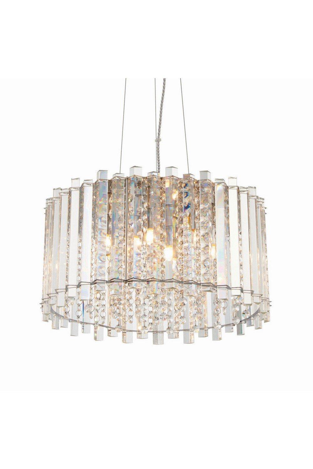 Lighting Hanna Pendant Clear Crystal K Glass Chrome Effect Plate