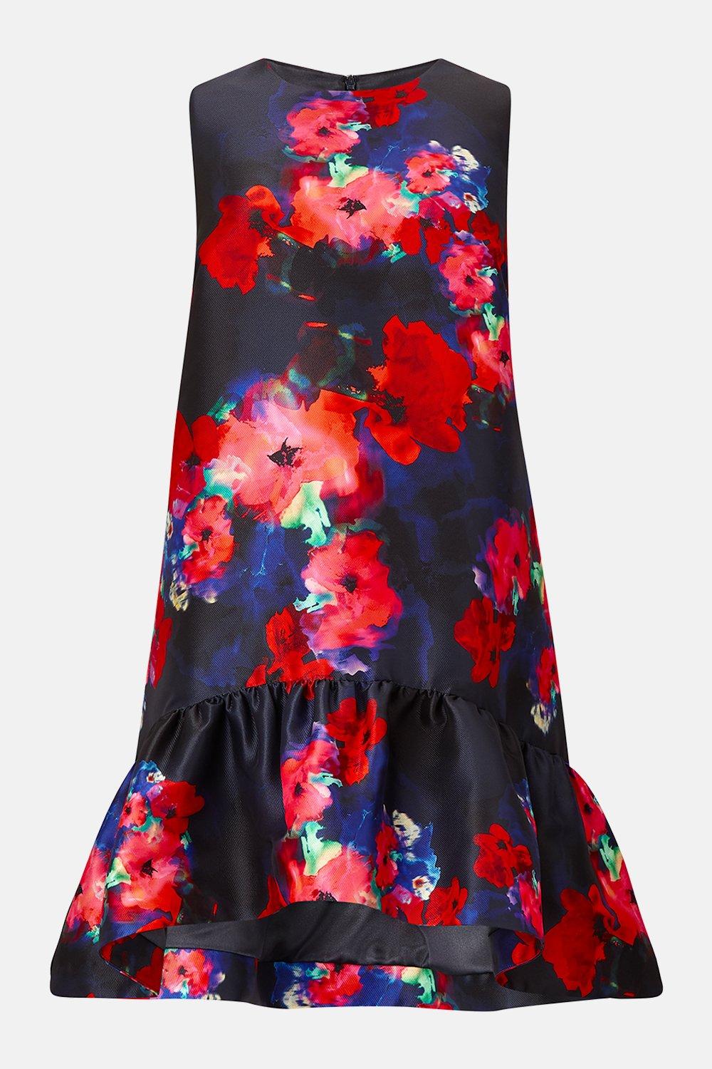 Floral Peplum Hem Dress