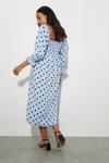 Dorothy Perkins Blue Spot Shirred Top Midi Dress thumbnail 3