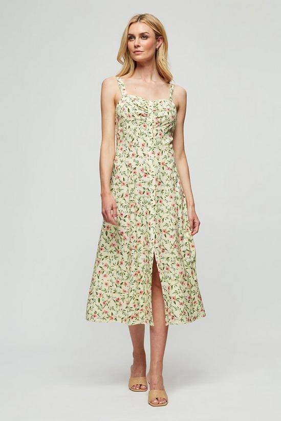 Dorothy Perkins Yellow Floral Strappy Sun Dress 1
