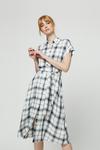 Dorothy Perkins Ivory Check Short Sleeve Midi Shirt Dress thumbnail 1