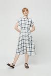 Dorothy Perkins Ivory Check Short Sleeve Midi Shirt Dress thumbnail 2