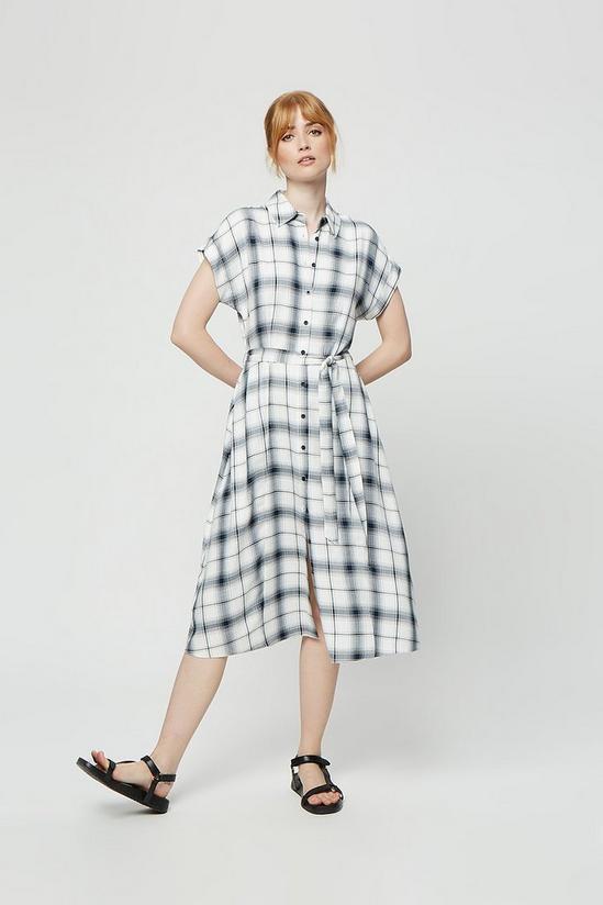 Dorothy Perkins Ivory Check Short Sleeve Midi Shirt Dress 2