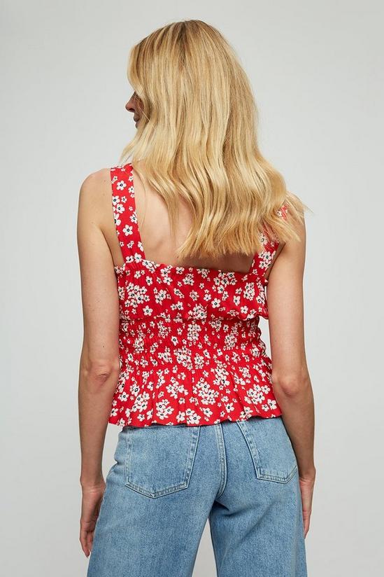 Dorothy Perkins Red Ditsy Floral Shirred Waist Cami 3