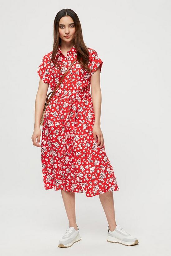 Dorothy Perkins Petite Red Floral Shirt Dress 2