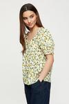 Dorothy Perkins Petite Ivory Floral Square Neck Top thumbnail 1
