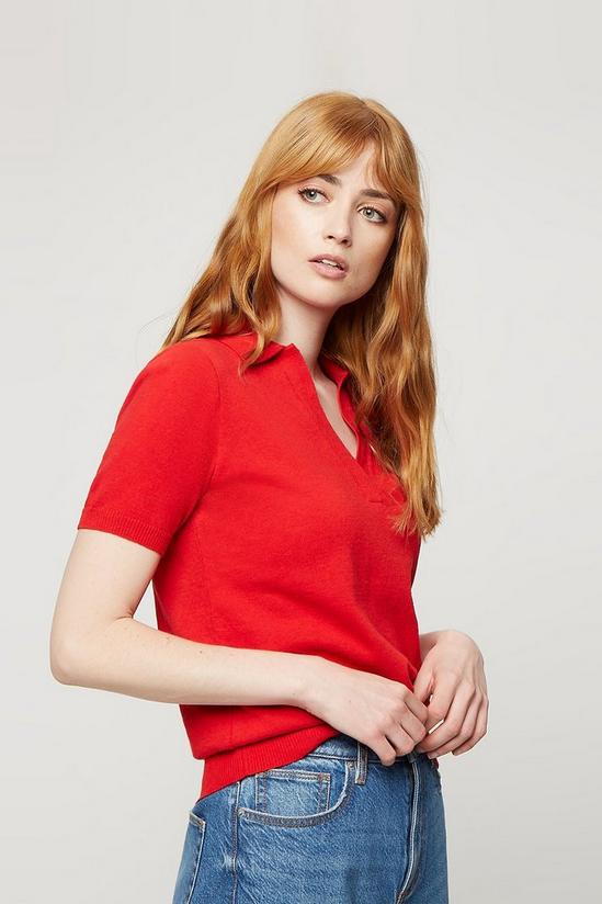 Dorothy Perkins Red Polo Neck Tee 1