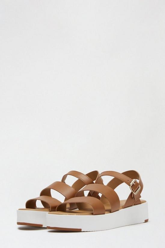 Dorothy Perkins Tan Leather Rolo Strappy Sports Sandal 2
