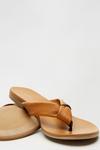 Dorothy Perkins Tan Leather Jiggy Toe Post Sandal thumbnail 3