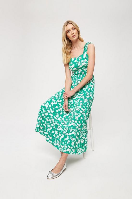 Dorothy Perkins Green Ditsy Floral Strappy Tiered Maxi 1