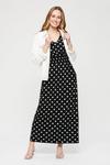Dorothy Perkins Black Sage Spot Roll Sleeve Maxi Dress thumbnail 2