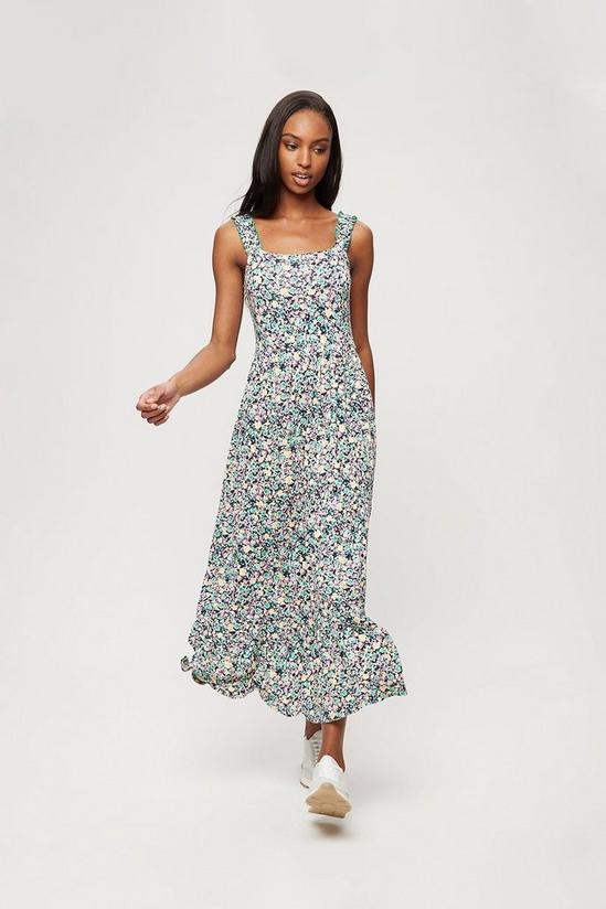 Dorothy Perkins Purple Ditsy Floral Strappy Tiered Maxi 1