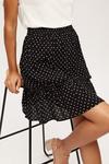 Dorothy Perkins Petite Black Spot Frill Mini Skirt thumbnail 4