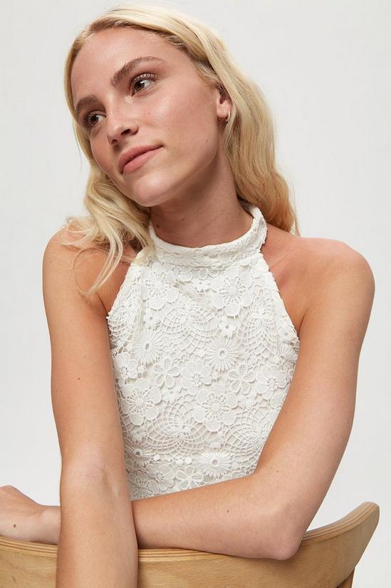 Dorothy Perkins Ivory Lace Halter Neck Top 4
