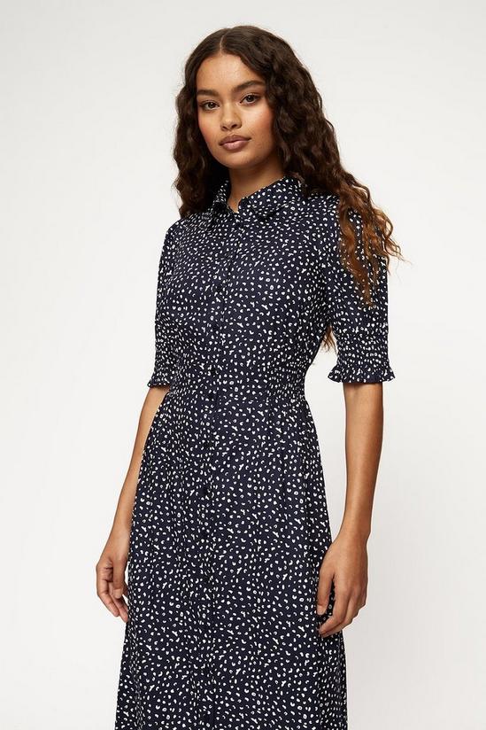 Dorothy Perkins Petite Navy Leopard Shirt Dress 1