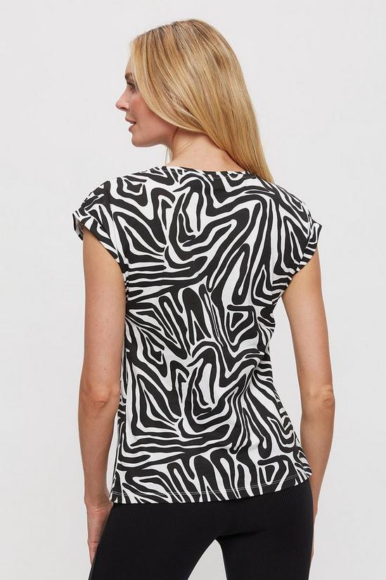 Dorothy Perkins Mono Zebra Print Roll Sleeve Tee 3