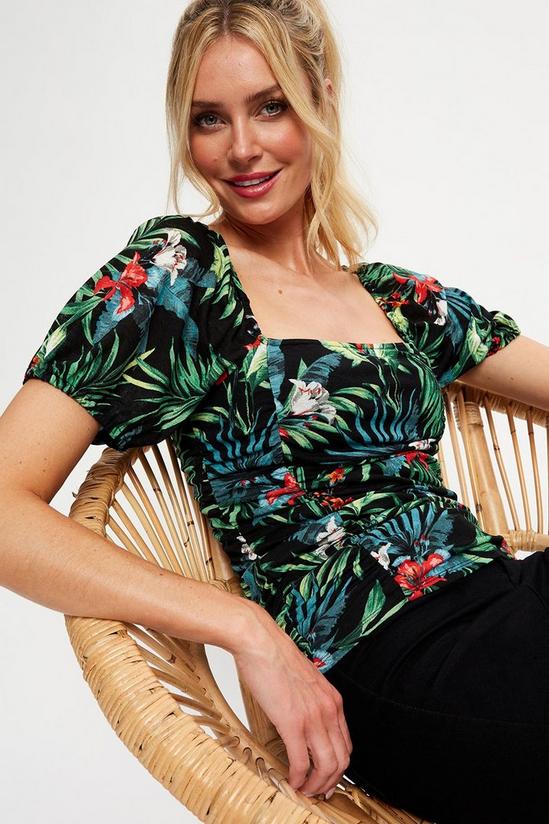 Dorothy Perkins Tropical Ruched Mesh Top 4