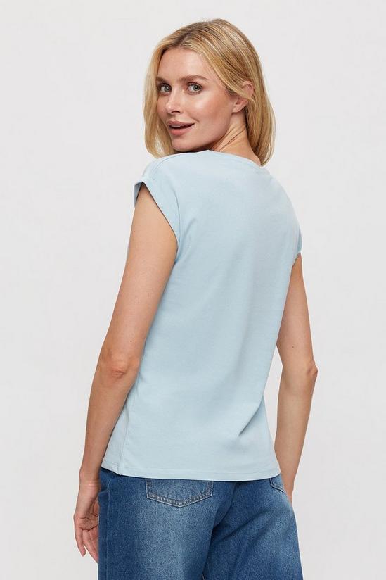 Dorothy Perkins Pale Blue Roll Sleeve T-Shirt 3