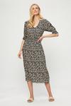 Dorothy Perkins Leopard Shirred Waist Midi Dress thumbnail 1
