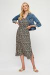 Dorothy Perkins Leopard Shirred Waist Midi Dress thumbnail 2
