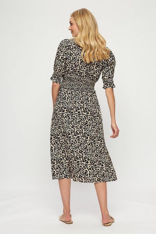 Dorothy Perkins Leopard Shirred Waist Midi Dress 3