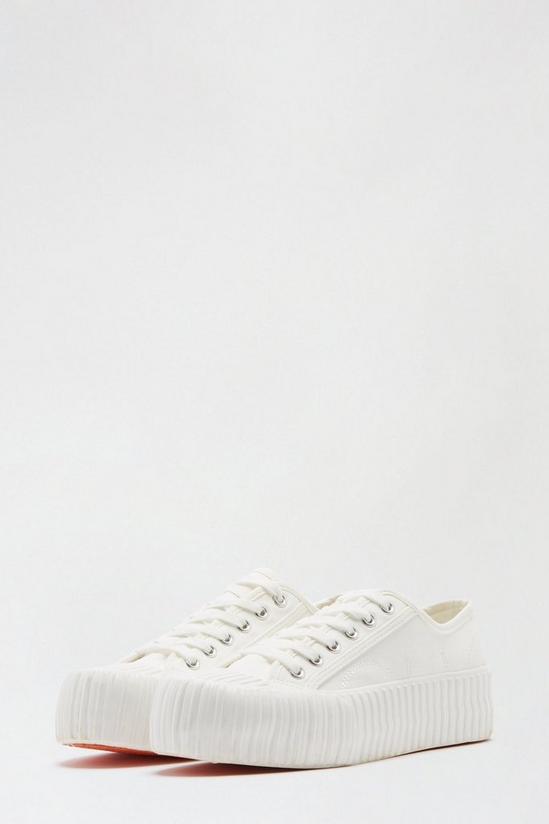 Dorothy Perkins White Neptune Flatform Lace Up Trainers 2