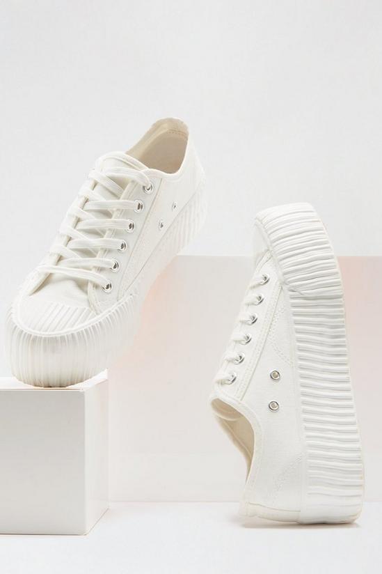 Dorothy Perkins White Neptune Flatform Lace Up Trainers 3