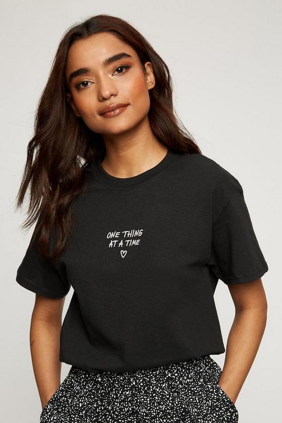 Dorothy Perkins Petite Black One Thing At A Time Tee 1