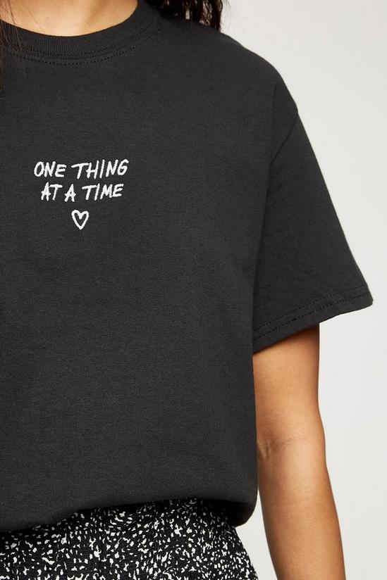 Dorothy Perkins Petite Black One Thing At A Time Tee 4