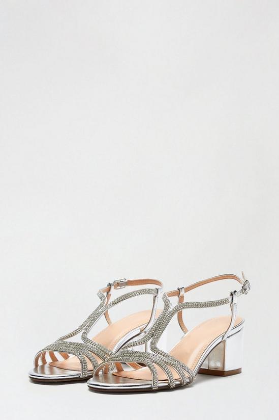 Dorothy Perkins Silver Spice Diamante Cage Heeled Sandal 2