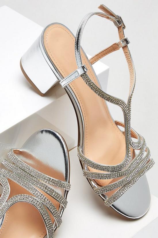 Dorothy Perkins Silver Spice Diamante Cage Heeled Sandal 3