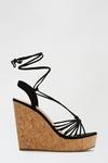 Dorothy Perkins Black Remy Ankle Tie Wedge thumbnail 1