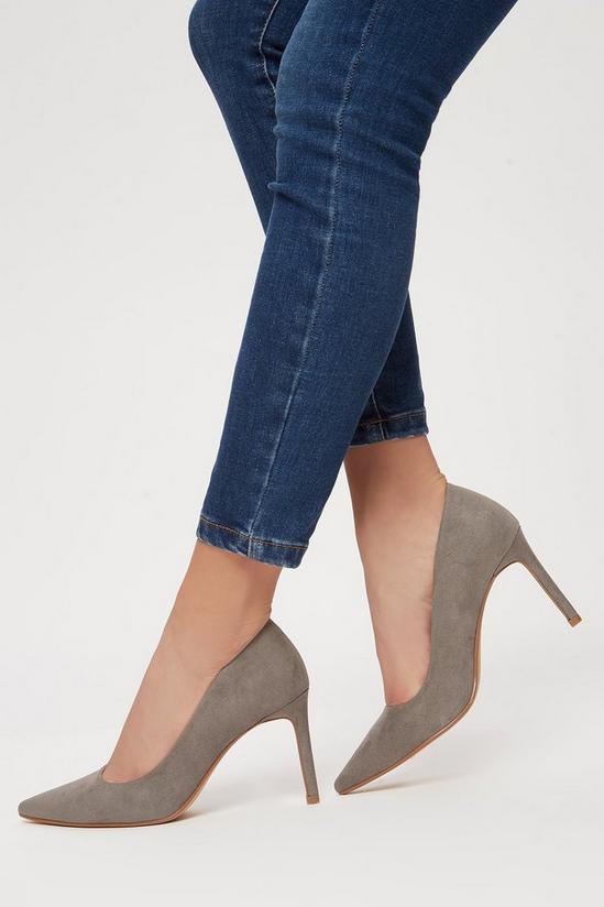Dorothy Perkins Grey Dash Pointed Court Shoe 2