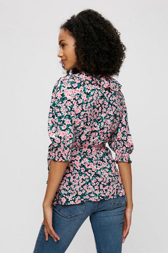 Dorothy Perkins Tall Pink And Green Floral Wrap Top 3
