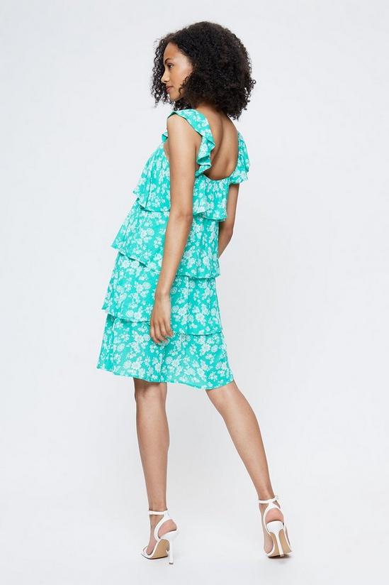 Dorothy Perkins Tall Green Floral Tiered Dress 3
