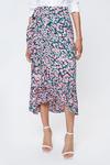 Dorothy Perkins Tall Pink & Green Floral Wrap Skirt thumbnail 2