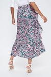 Dorothy Perkins Tall Pink & Green Floral Wrap Skirt thumbnail 3