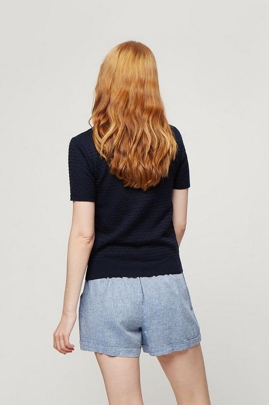 Dorothy Perkins Navy Textured Knitted Tee 3