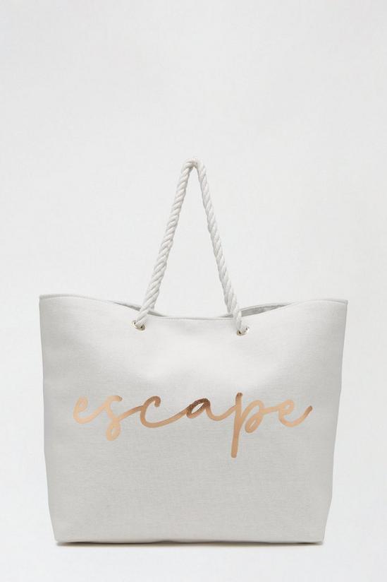 Dorothy Perkins Southbeach 'Escape' Slogan Beach Bag 2