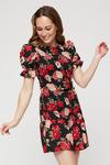 Dorothy Perkins Floral Shirred Mini Dress thumbnail 1