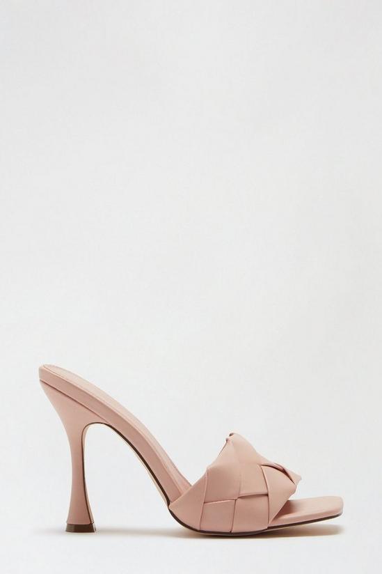 Dorothy Perkins Wide Fit Blush Stella Woven Heeled Mule 1